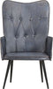 vidaXL Fauteuil echt leer grijs
