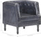 vidaXL Fauteuil echt leer grijs