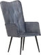 vidaXL Fauteuil echt leer grijs