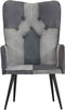 vidaXL Fauteuil echt leer grijs