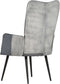 vidaXL Fauteuil echt leer grijs