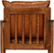 vidaXL Fauteuil echt leer met acaciahout bruin