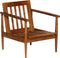 vidaXL Fauteuil echt leer met acaciahout bruin