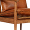 vidaXL Fauteuil echt leer met acaciahout bruin