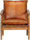 vidaXL Fauteuil echt leer met acaciahout bruin