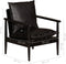 vidaXL Fauteuil echt leer met acaciahout zwart