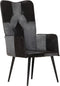 vidaXL Fauteuil echt leer zwart en grijs