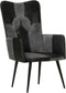 vidaXL Fauteuil echt leer zwart en grijs
