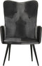 vidaXL Fauteuil echt leer zwart en grijs