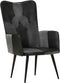 vidaXL Fauteuil echt leer zwart en grijs