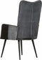 vidaXL Fauteuil echt leer zwart en grijs