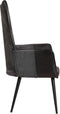 vidaXL Fauteuil echt leer zwart en grijs
