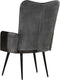 vidaXL Fauteuil echt leer zwart en grijs
