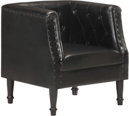 vidaXL Fauteuil echt leer zwart