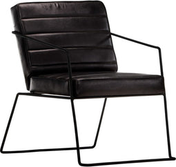 vidaXL Fauteuil echt leer zwart