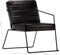 vidaXL Fauteuil echt leer zwart