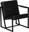 vidaXL Fauteuil echt leer zwart