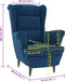 vidaXL Fauteuil fluweel blauw