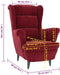 vidaXL Fauteuil fluweel wijnrood