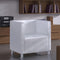 vidaXL Fauteuil kubus kunstleer wit