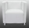 vidaXL Fauteuil kubus kunstleer wit
