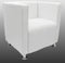 vidaXL Fauteuil kubus kunstleer wit