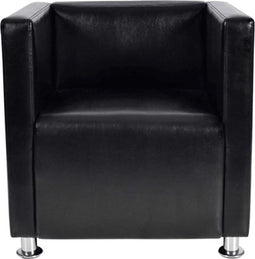 vidaXL Fauteuil kubus kunstleer zwart