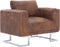vidaXL Fauteuil kubus kunstsuède bruin