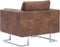 vidaXL Fauteuil kubus kunstsuède bruin