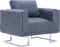 vidaXL Fauteuil kubus kunstsuède grijs