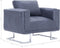 vidaXL Fauteuil kubus kunstsuède grijs