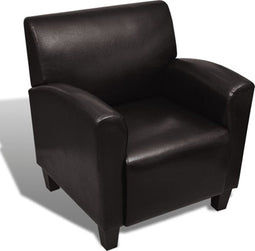 vidaXL Fauteuil kunstleer donkerbruin