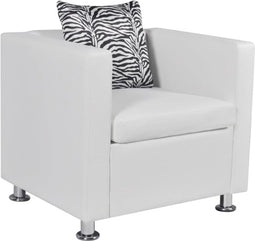 vidaXL Fauteuil kunstleer wit
