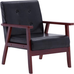 vidaXL Fauteuil kunstleer zwart