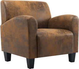 vidaXL Fauteuil kunstsuède bruin