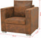 vidaXL Fauteuil kunstsuède bruin