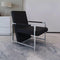 vidaXL Fauteuil met chromen poten kunstleer zwart