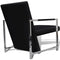 vidaXL Fauteuil met chromen poten kunstleer zwart