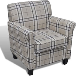 vidaXL Fauteuil met kussen stof crème