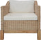 vidaXL Fauteuil met kussens natuurlijk rattan