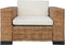 vidaXL Fauteuil met kussens natuurlijk rattan