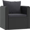 vidaXL - Fauteuil - met - kussens - poly - rattan - zwart
