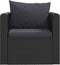 vidaXL - Fauteuil - met - kussens - poly - rattan - zwart