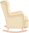 vidaXL Fauteuil met massief rubberwood schommelpoten stof crèmekleurig