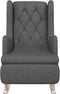 vidaXL Fauteuil met massief rubberwood schommelpoten stof donkergrijs