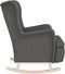 vidaXL Fauteuil met massief rubberwood schommelpoten stof donkergrijs