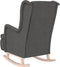 vidaXL Fauteuil met massief rubberwood schommelpoten stof donkergrijs