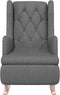 vidaXL Fauteuil met massief rubberwood schommelpoten stof lichtgrijs