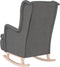 vidaXL Fauteuil met massief rubberwood schommelpoten stof lichtgrijs