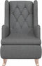 vidaXL Fauteuil met massief rubberwood schommelpoten stof lichtgrijs